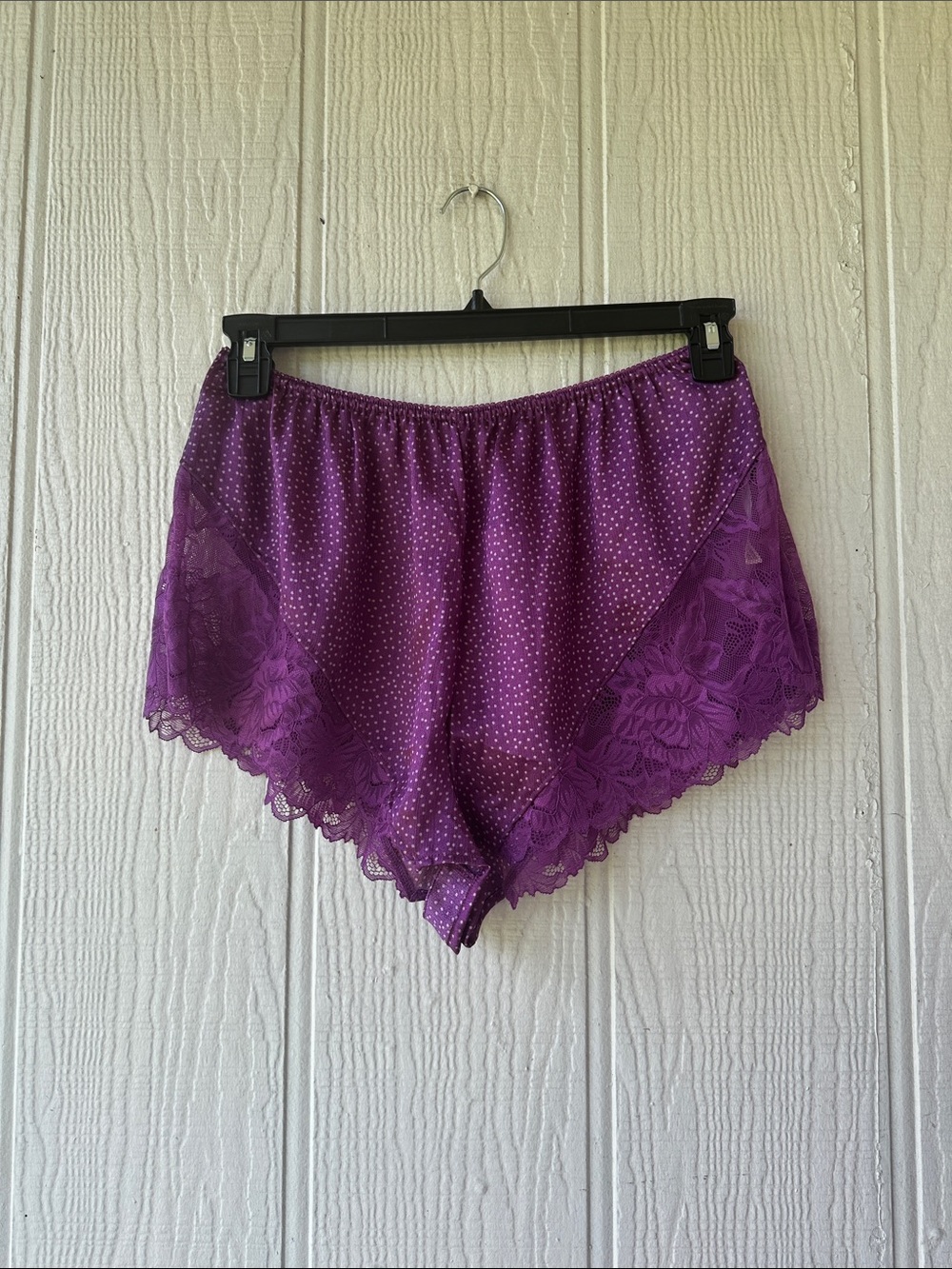 Free People Polka Dot Lace-Trim Pajama Shorts